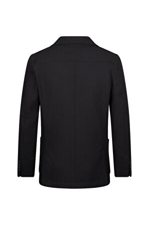 Siyah Slim Fit Mono Yaka Klasik Ceket | 56