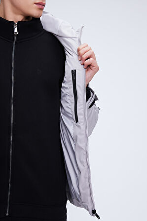 Taş Regular Fit Hakim Yaka Kapüşonlu Kaban | M