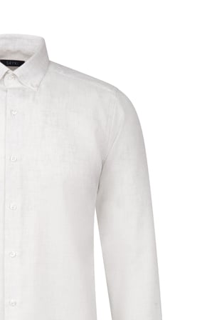 Bej Slim Fit Uzun Kol Düğmeli Yaka Pamuklu Flanel Gömlek | XXL