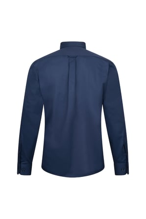 Lacivert Slim Fit Slim Yaka 100% Pamuk Uzun Kollu Flanel Gömlek | M