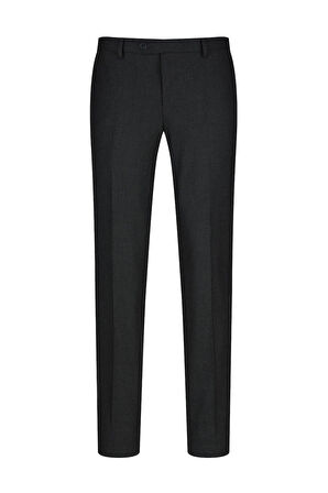 Antrasit Regular Fit Kareli Yandan Cepli Kumaş Pantolon | 52