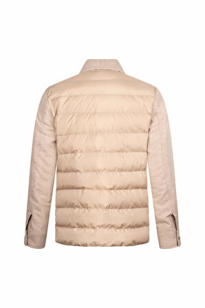 Bej Regular Fit Bebe Yaka Yünlü Mont | XL