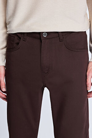 Kahverengi Dinamik Fit Pamuklu 5 Cep Kanvas Pantolon | 33