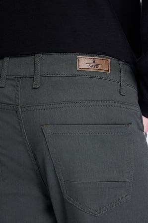 Haki Dinamik Fit Pamuklu 5 Cep Kanvas Pantolon | 33