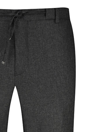 Siyah Rahat Kesim Yandan Cepli Kumaş Pantolon | 44