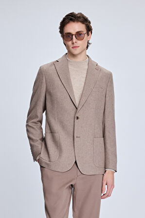 Vizon Comfort Fit Desenli Mono Yaka Desenli Ceket | 48