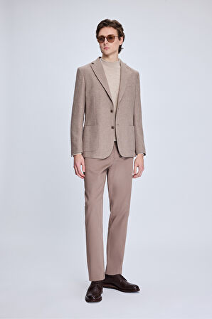 Vizon Comfort Fit Desenli Mono Yaka Desenli Ceket | 48