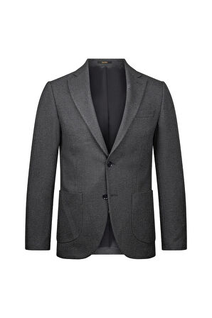 Siyah Comfort Fit Mono Yaka Klasik Ceket | 52