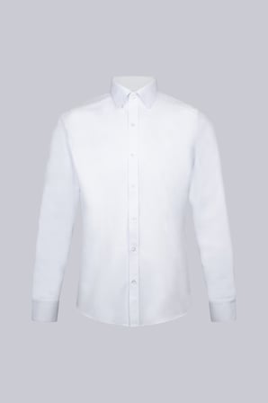 Beyaz Slim Fit Desenli Slim Yaka Pamuklu Uzun Kollu Klasik Gömlek | L