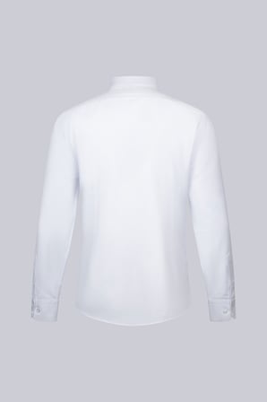 Beyaz Slim Fit Desenli Slim Yaka Pamuklu Uzun Kollu Klasik Gömlek | L