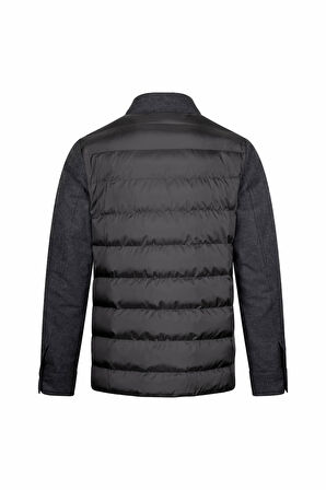 Siyah Regular Fit Bebe Yaka Yünlü Mont | L