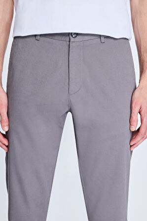 Gri Regular Fit Yandan Cepli Casual Kanvas Pantolon | 50