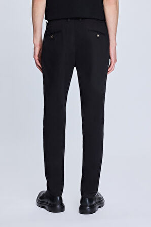 Siyah Dinamik Fit Desenli Yandan Cepli Casual Jogger Pantolon | 32