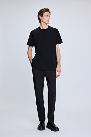 Siyah Dinamik Fit Desenli Yandan Cepli Casual Jogger Pantolon | 33