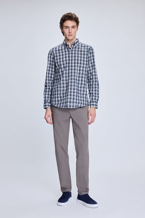 Gri Dinamik Fit Desenli Yandan Cepli Casual Jogger Pantolon | 31