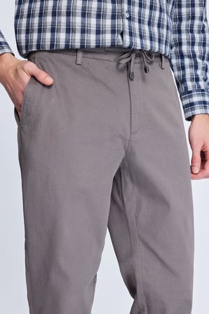 Gri Dinamik Fit Desenli Yandan Cepli Casual Jogger Pantolon | 31