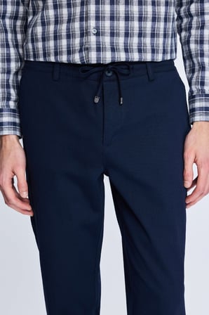 Lacivert Dinamik Fit Desenli Yandan Cepli Casual Jogger Pantolon | 36