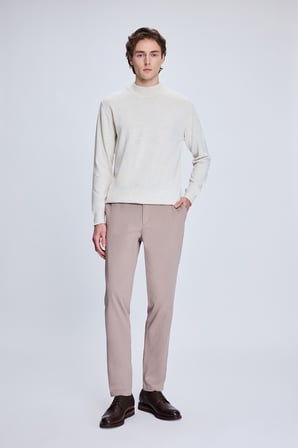 Bej Dinamik Fit Desenli Yandan Cepli Casual Jogger Pantolon | 36