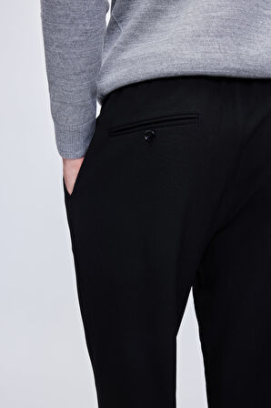 Siyah Rahat Kesim Yandan Cepli Jogger Pantolon | 31