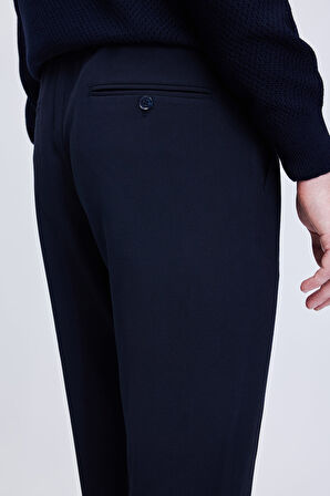 Lacivert Rahat Kesim Yandan Cepli Jogger Pantolon | 36