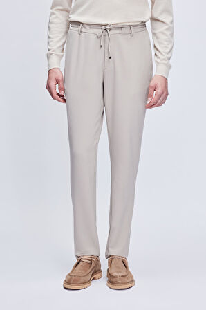 Bej Rahat Kesim Yandan Cepli Jogger Pantolon | 32