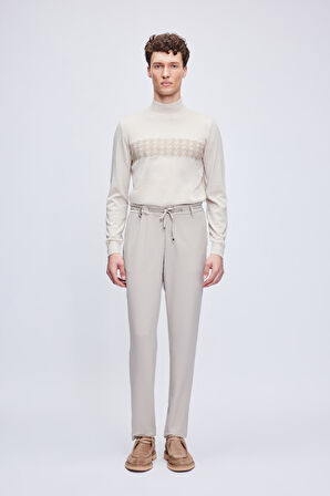 Bej Rahat Kesim Yandan Cepli Jogger Pantolon | 33