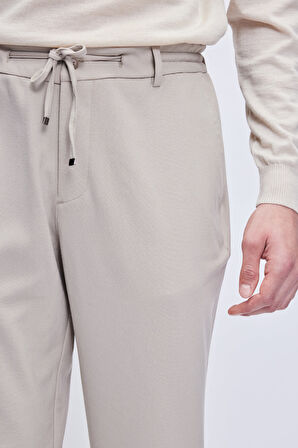 Bej Rahat Kesim Yandan Cepli Jogger Pantolon | 33