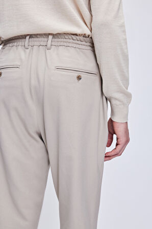 Bej Rahat Kesim Yandan Cepli Jogger Pantolon | 33