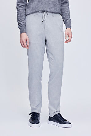 Gri Rahat Kesim Yandan Cepli Jogger Pantolon | 30