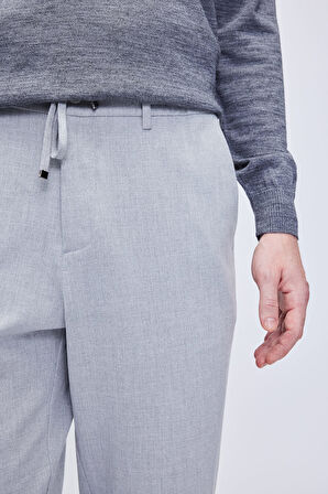 Gri Rahat Kesim Yandan Cepli Jogger Pantolon | 32