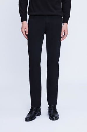 Siyah Regular Fit 5 Cep Pamuklu Kanvas Pantolon | 36