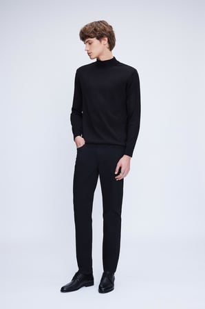 Siyah Regular Fit 5 Cep Pamuklu Kanvas Pantolon | 36