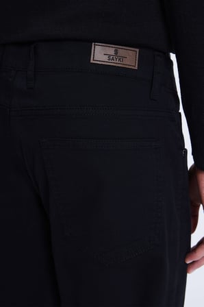 Siyah Regular Fit 5 Cep Pamuklu Kanvas Pantolon | 36