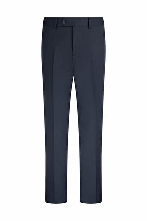 Lacivert Slim Fit Yandan Cepli Kumaş Pantolon | 52