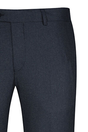 Lacivert Regular Fit Yandan Cepli Kumaş Pantolon | 44