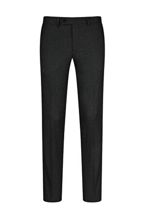 Antrasit Regular Fit Yandan Cepli Kumaş Pantolon | 40