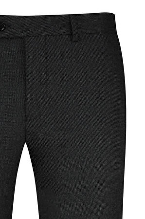 Antrasit Regular Fit Yandan Cepli Kumaş Pantolon | 40