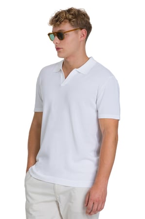 Beyaz Regular Fit Polo Yaka Rayon Tişört | M