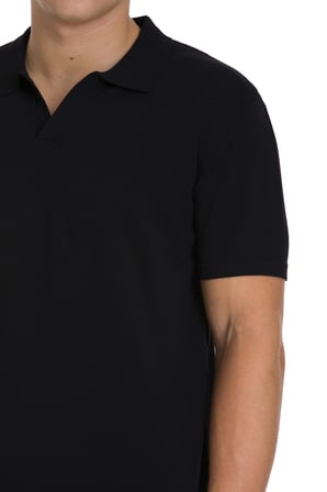 Siyah Regular Fit Polo Yaka Rayon Tişört | M