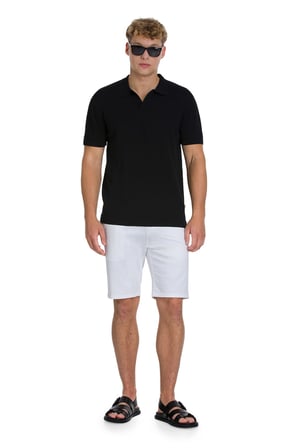 Siyah Regular Fit Polo Yaka Rayon Tişört | XL