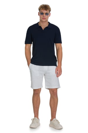 Lacivert Regular Fit Polo Yaka Rayon Tişört | L