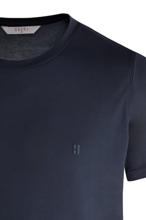 Antrasit Regular Fit Bisiklet Yaka Tişört | M