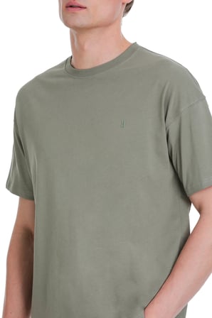 Gri Regular Fit 100% Pamuk Bisiklet Yaka Oversize Tişört | S