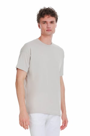 Taş Regular Fit 100% Pamuk Bisiklet Yaka Oversize Tişört | S