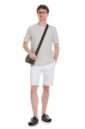 Taş Regular Fit 100% Pamuk Bisiklet Yaka Oversize Tişört | XL