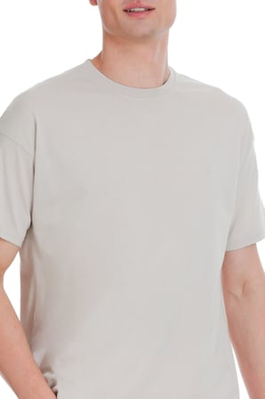 Taş Regular Fit 100% Pamuk Bisiklet Yaka Oversize Tişört | XL