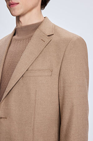 Camel Slim Fit Mono Yaka Casual Ceket | 52