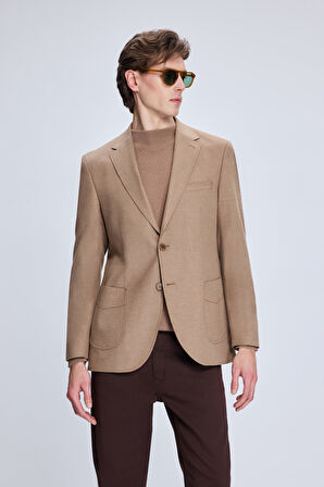 Camel Slim Fit Mono Yaka Casual Ceket | 56