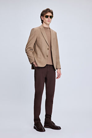 Camel Slim Fit Mono Yaka Casual Ceket | 56