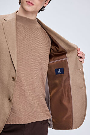 Camel Slim Fit Mono Yaka Casual Ceket | 56